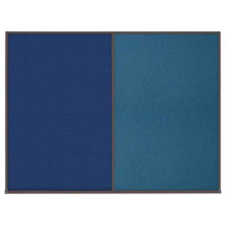 United Visual Products Double Door Radius Corkboard, 42"X32", W UV80025-WHITE-FORBO